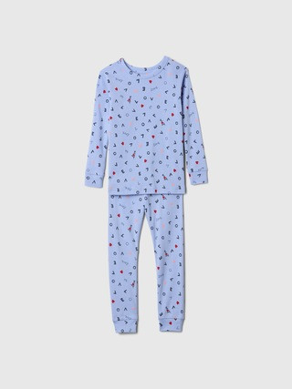 babyGap 100% Organic Cotton Love Print PJ Set | Gap Factory