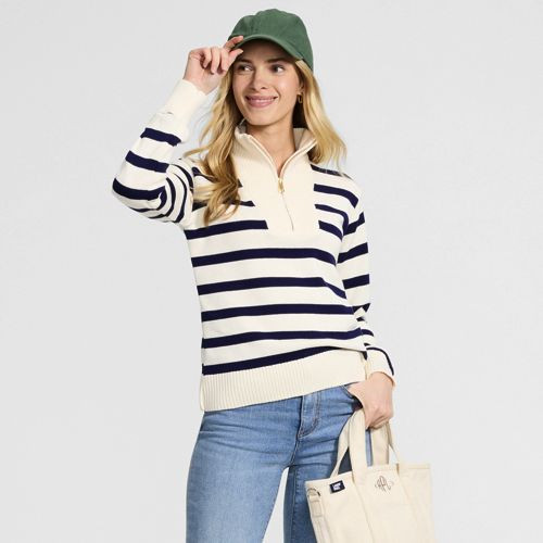 Women's Petite Drifter Slim Quarter Zip Sweater - Lands' End - Purple - XL | Lands' End (US)