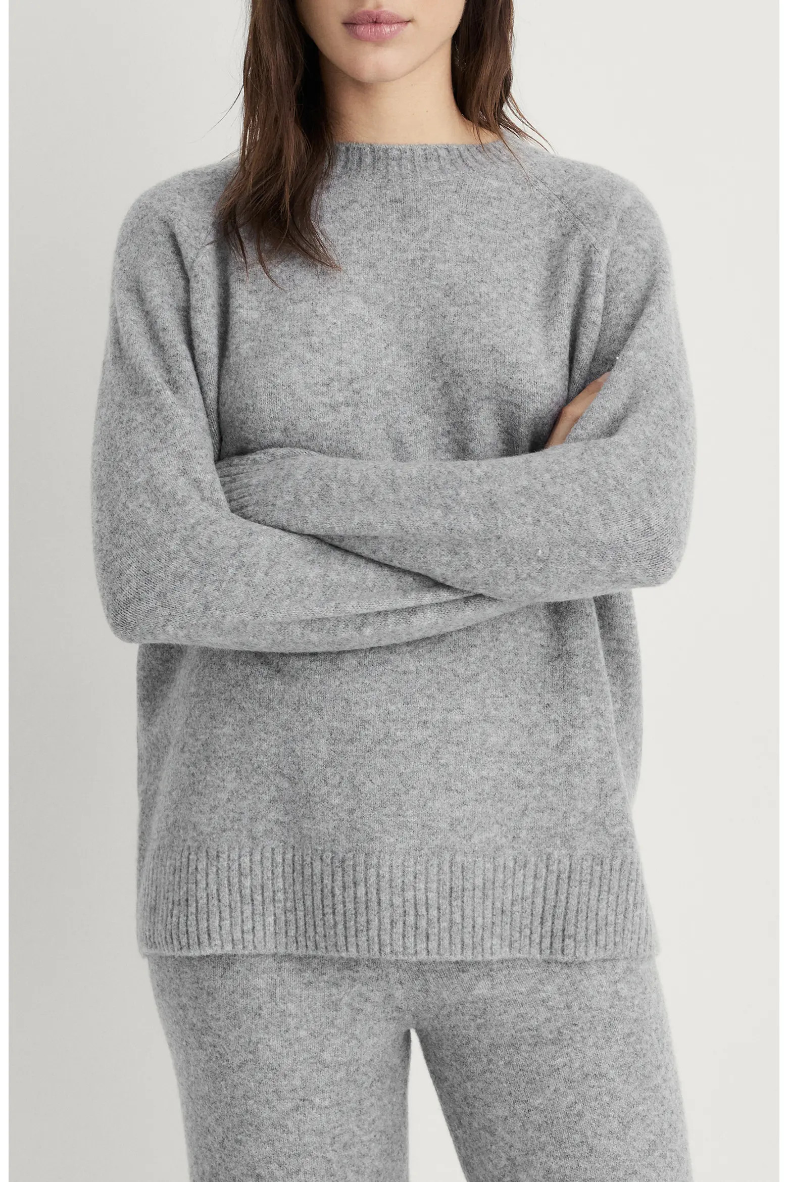 MANGO Crewneck Raglan Sleeve Sweater in Beige at Nordstrom, Size Large | Nordstrom
