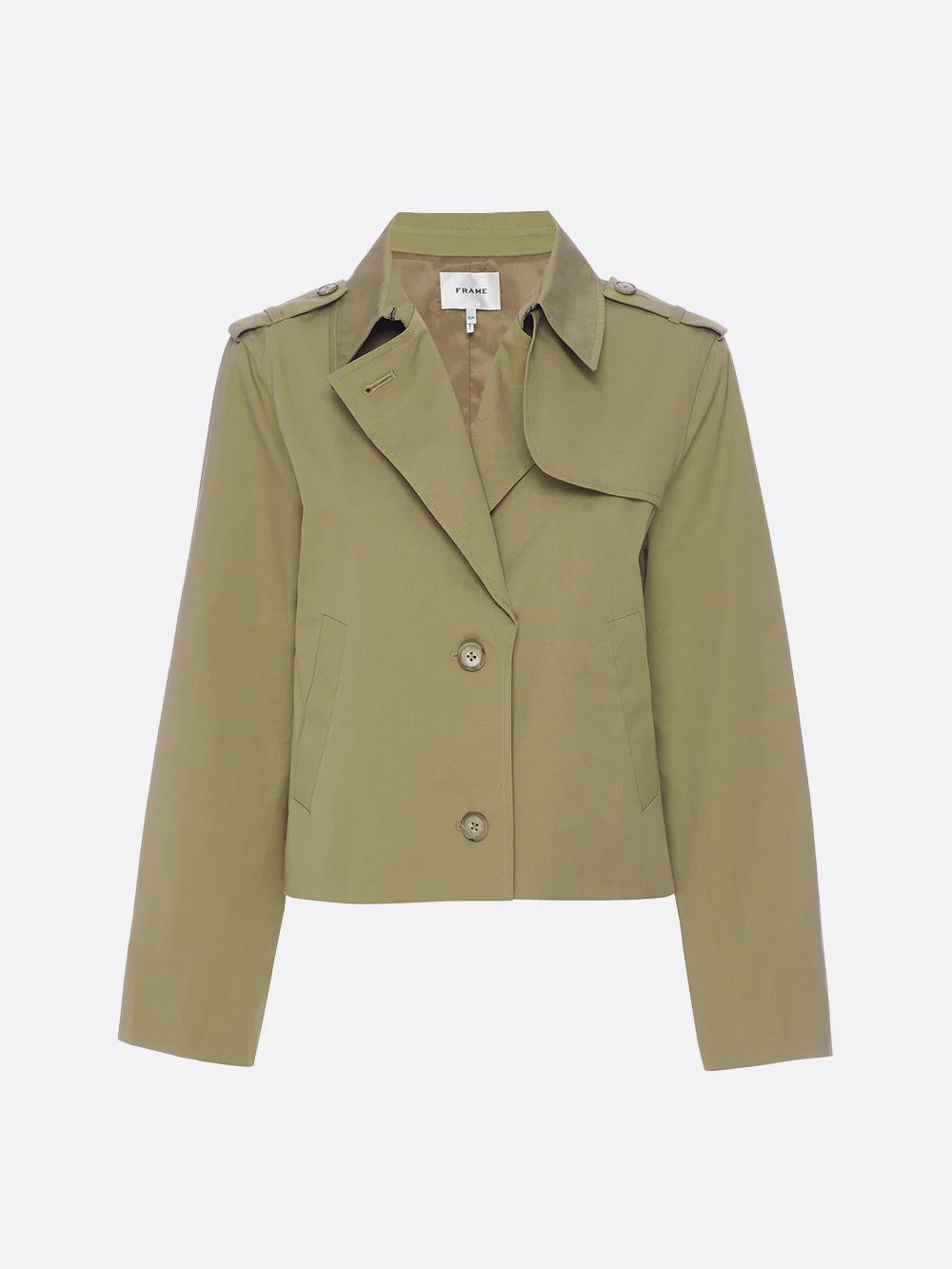 Short Trench Jacket  in  Khaki | Frame Denim