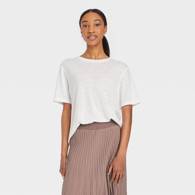 Women's Short Sleeve Linen T-Shirt - A New Day™ | Target