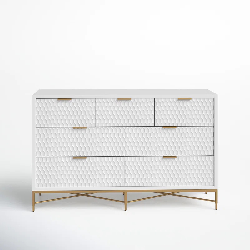 AllModern Capra 7 Drawer 56" W Double Dresser & Reviews | Wayfair | Wayfair North America