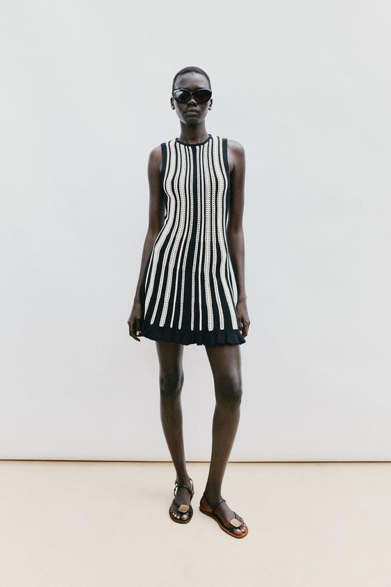 SHORT STRIPED KNIT DRESS | Zara UK