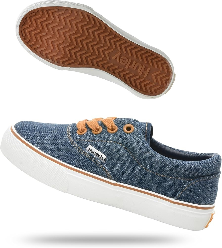Hurley Marley Kids Lace Up Canvas Sneakers – Low Cut Skateboarding Shoes for Kids, Sports Shoes... | Amazon (US)
