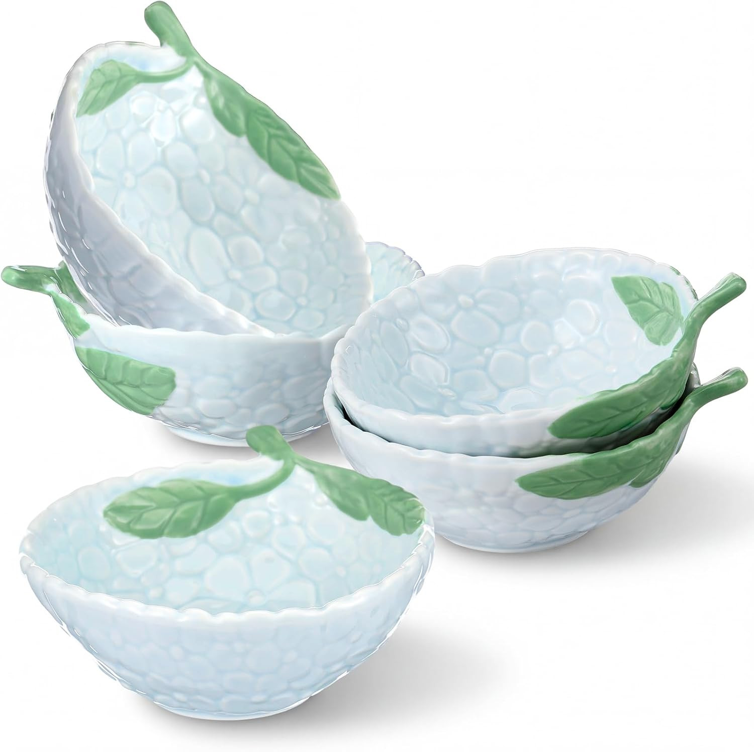LemonRoad 4 Pcs Hydrangea Bowls Set Ceramic Floral Ramekins Dinnerware Spring Summer Tableware Ap... | Amazon (US)