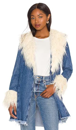 Penny Lane Faux Fur Coat in Pacific Tide | Revolve Clothing (Global)