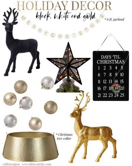 holiday home decor, gold reindeer figurine, black velvet reindeer, Merry Christmas garland

#LTKHoliday #LTKhome #LTKCyberweek