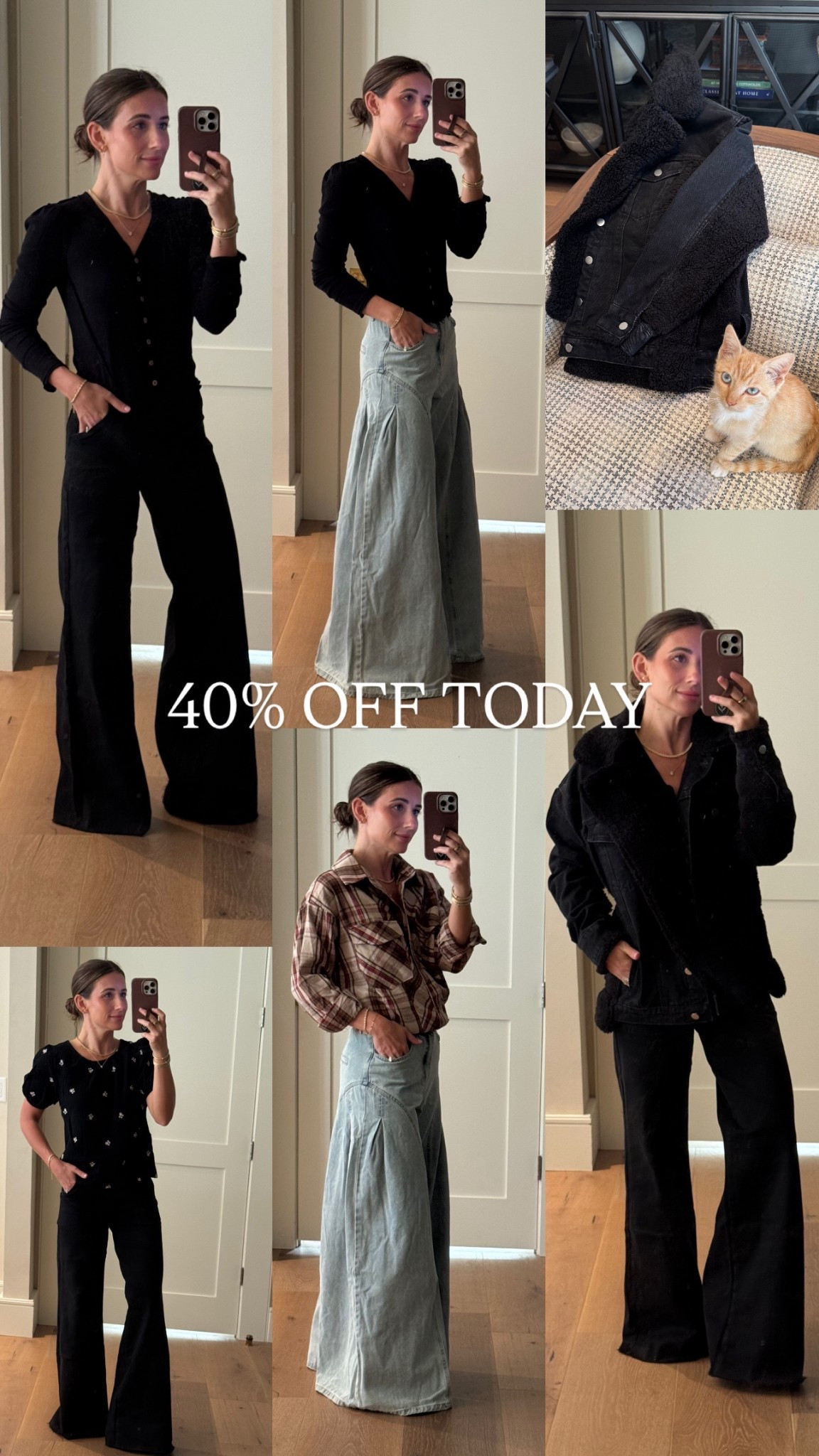 40% off today!! 
Wide leg jeans size xs
Black long sleeve size xs
Black wide leg jeans size 24
Black Sherpa denim jacket size xs
Black embroider top size xs 



#LTKFindsUnder100 #LTKSeasonal #LTKFindsUnder50