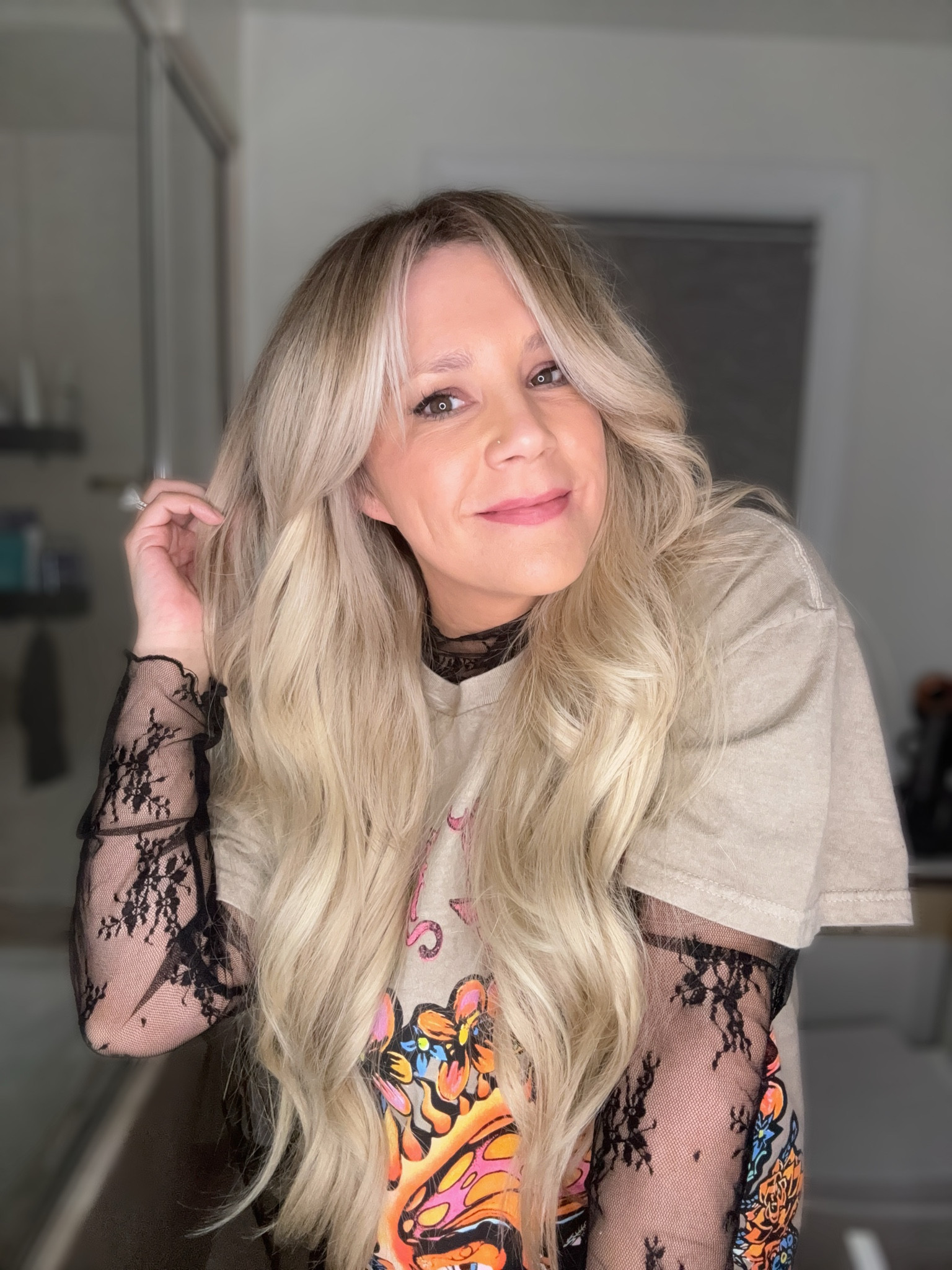 Style tip: wear a lace shirt under a t-shirt to elevate your look. Graphic tee from Fashion Nova, but linked other graphic shirt styles I like  

New 22” extensions from Foxy Locks. 

#LTKBeauty #LTKStyleTip #LTKPetite