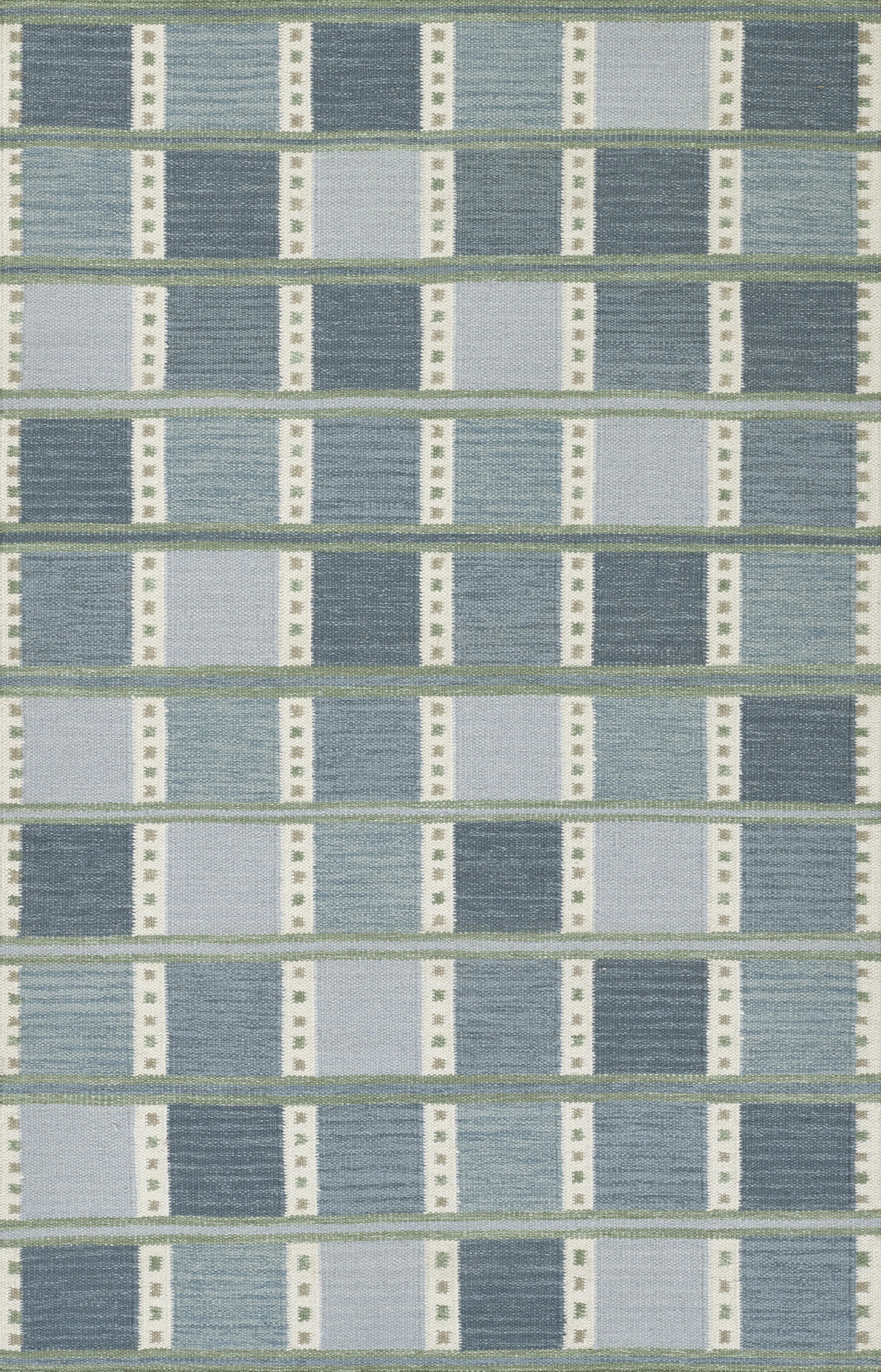 Freya Scandi Hand Woven Wool Blend Blue Area Rug | Joss & Main