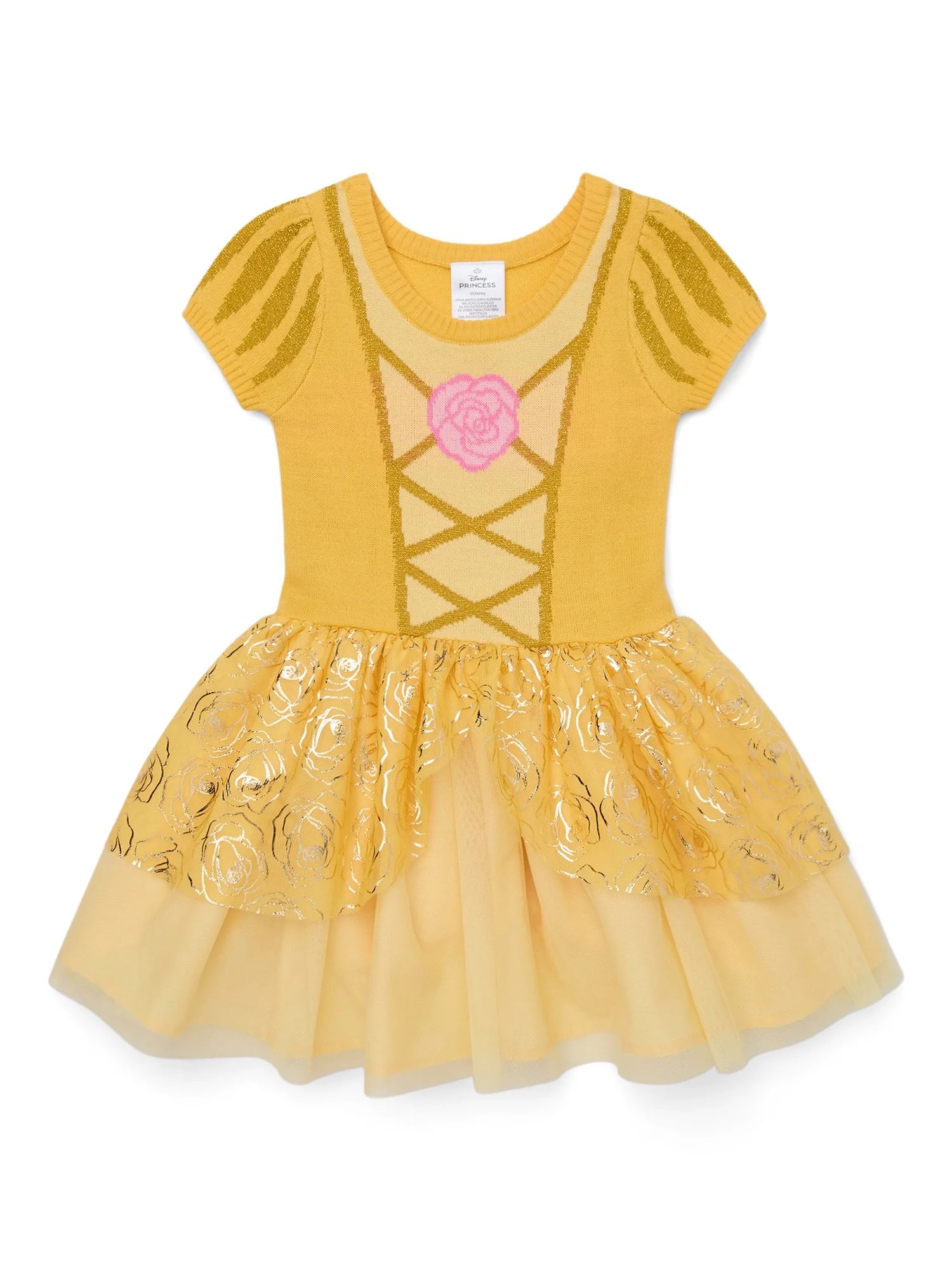 Disney Princess Toddler Girl Belle Cosplay Dress, Sizes 12M-5T | Walmart (US)