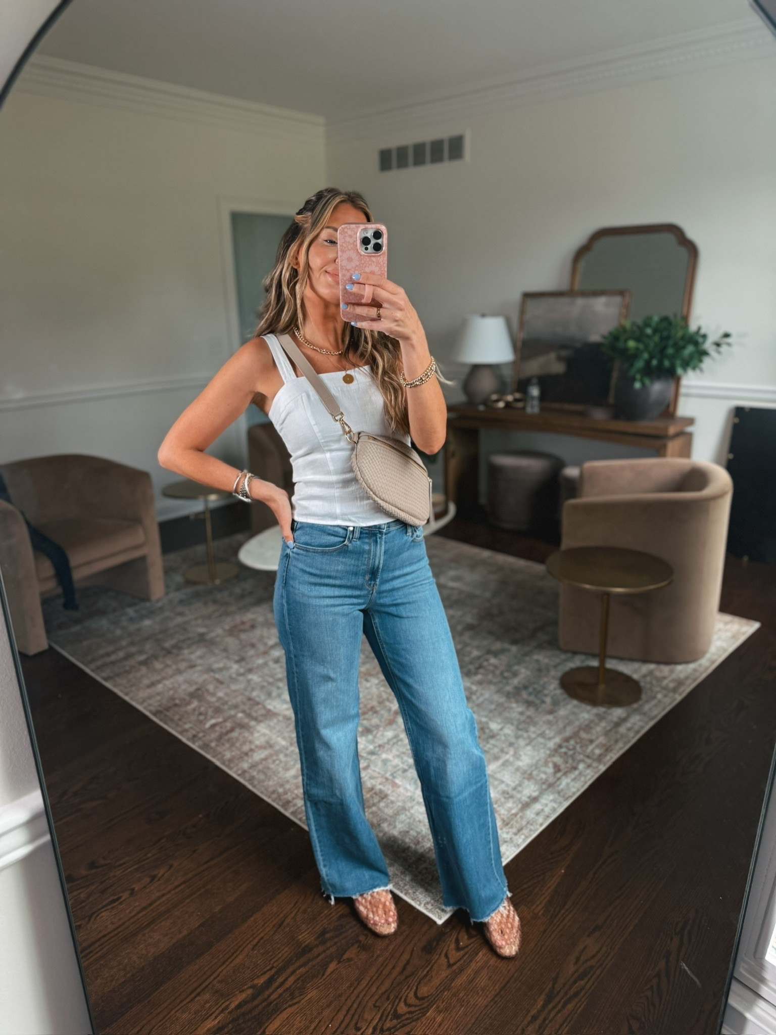 I am loving this classic look for a casual night out this summer! Jeans, linen top, bag.

#LTKgrwm #LTKootd #LTKmomlife