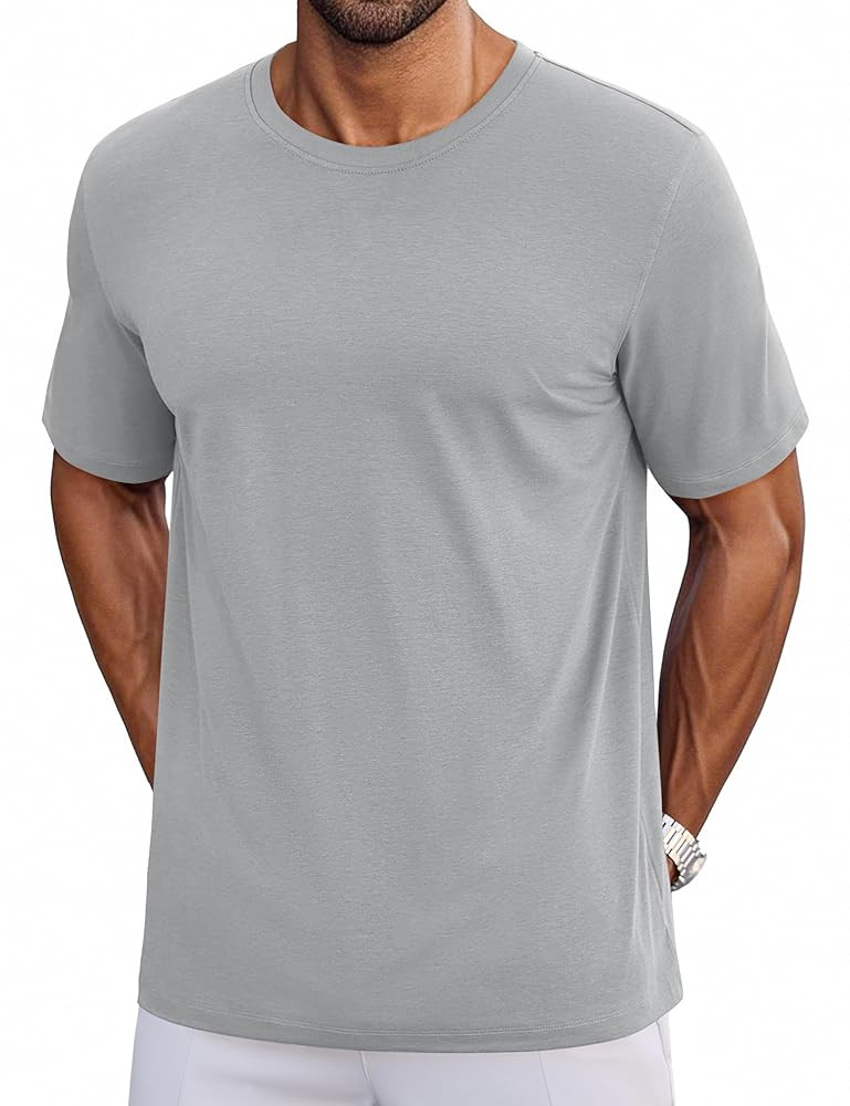 Cotrasen Mens T-Shirts Short Sleeve Cotton UPF 50+ Lightweight Moisture Wicking Cooling Casual Cr... | Amazon (US)