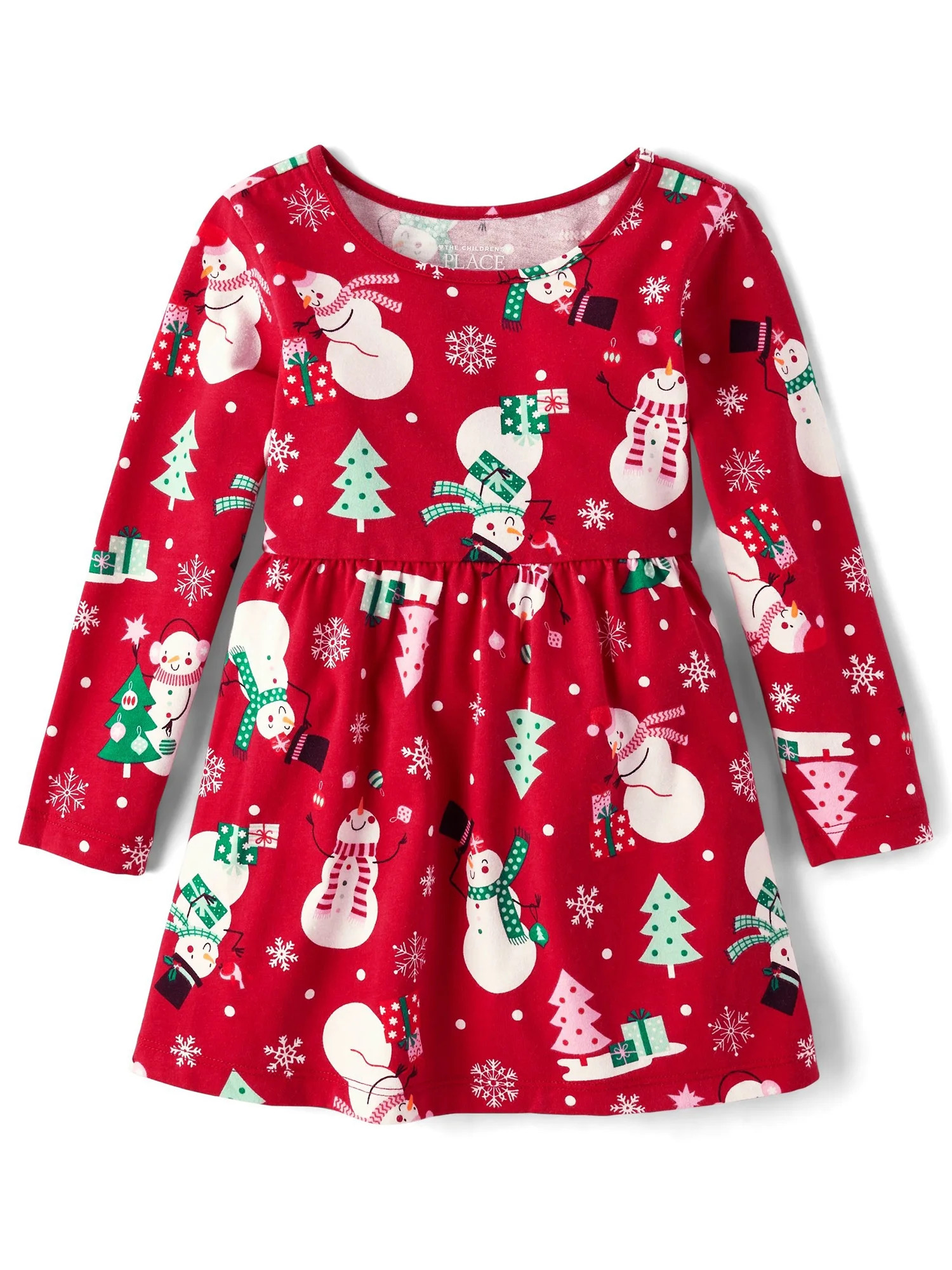 The Children's Place Girls Long Sleeve Printed Everyday Dress, Sizes XS-XXL | Walmart (US)