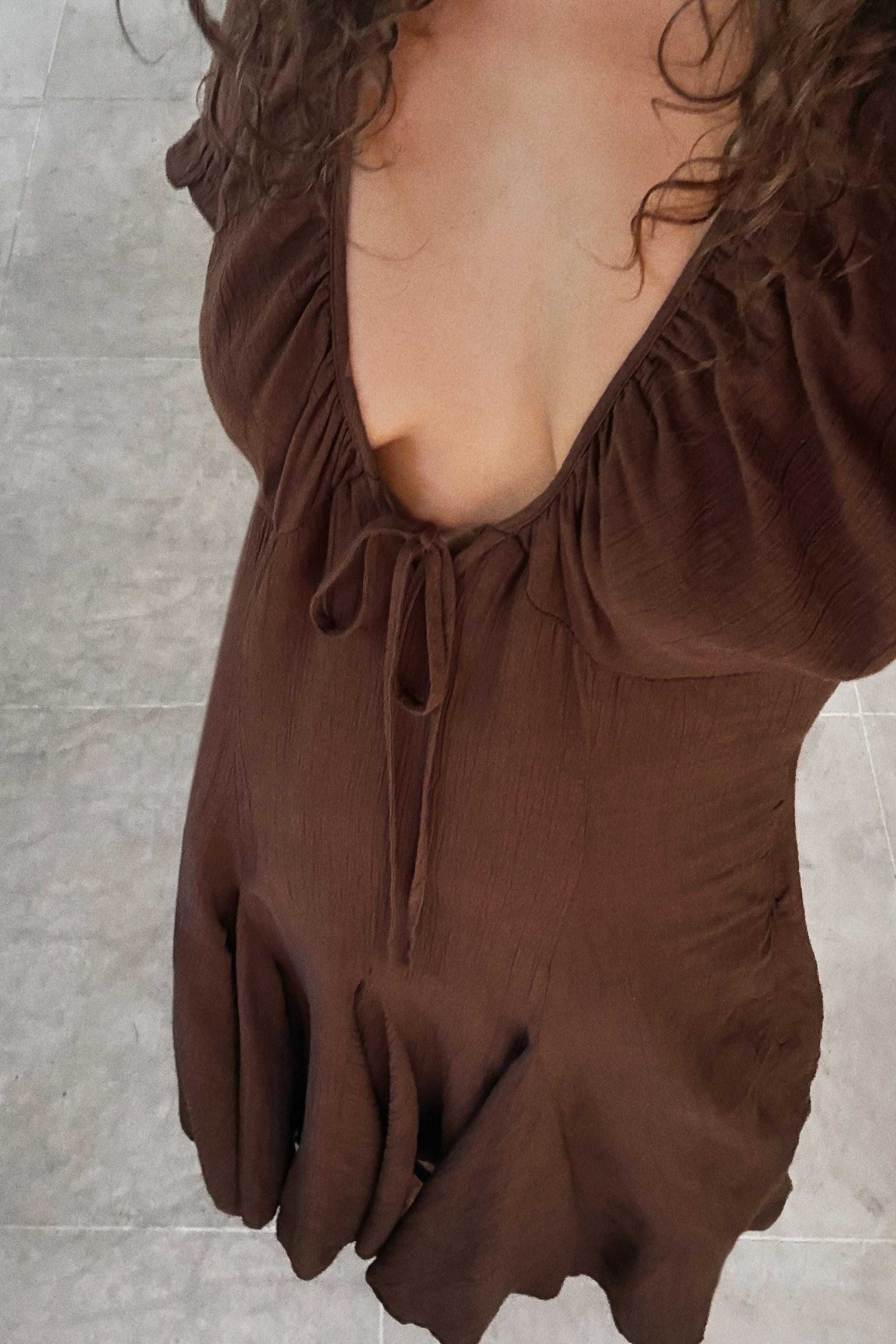 CHIFFON GODET MIDI DRESS | Zara UK