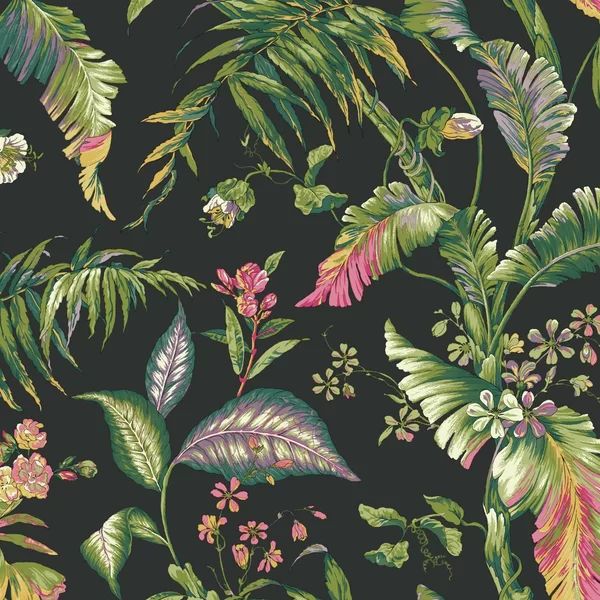 Ashford Tropics Fiji Garden 27' x 27" Floral and Botanical Wallpaper Roll | Wayfair North America