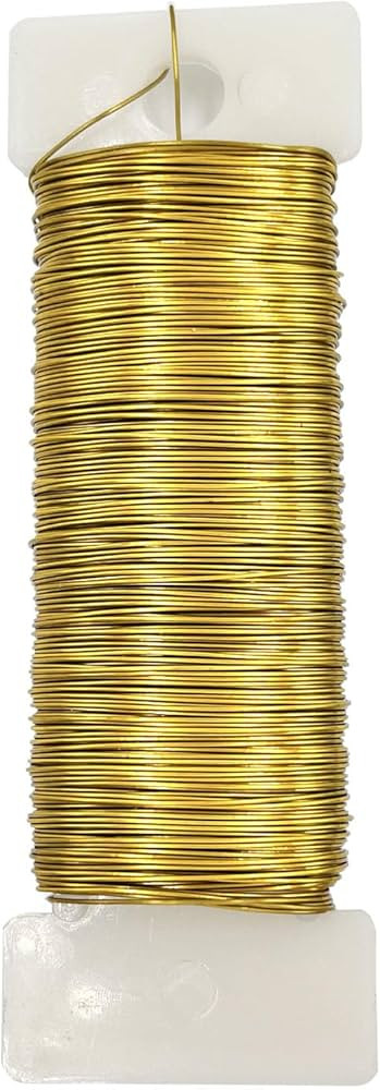 26 Gauge Golden Metal Floral Wire, 38 Yards/35 Meters,for Christmas Wreaths,Tree Decoration,Flowe... | Amazon (US)