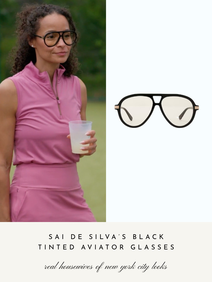 Sai De Silva's Black Tinted Aviator Glasses 

 
