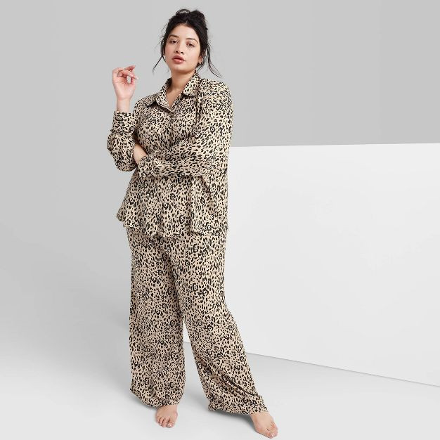 Women's Ascot + Hart Graphic Pajama Pants - Tan Leopard Print | Target