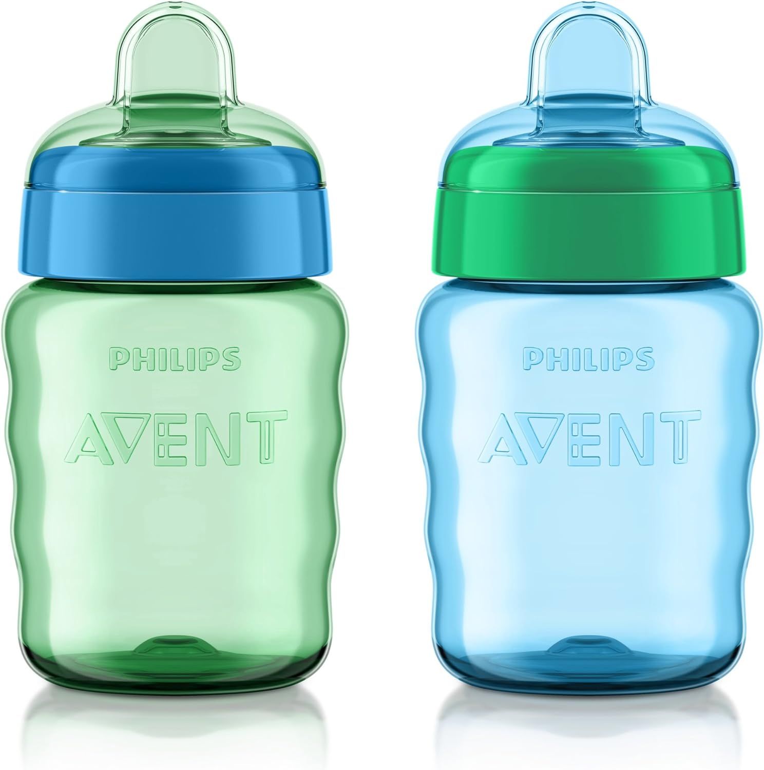 Philips AVENT My Easy Sippy Cup with Soft Spout and Spill-Proof Design, Blue/Green, 9oz, 2pk, SCF... | Amazon (US)