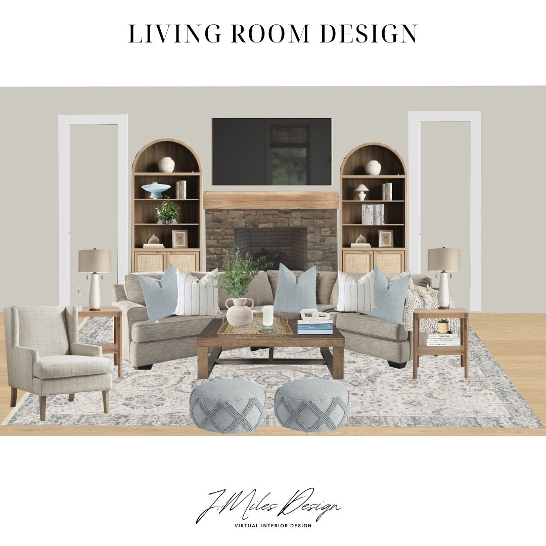 Cozy, classic, and timeless ✨ This living room design combines warm neutrals with soft blue accents for a space that feels both inviting and elevated. From the layered textures to the built-in styling, every detail was chosen to create a comfortable yet refined look. 🪞🤍



#LivingRoomDesign #HomeDecorInspo #LTKHome #InteriorDesignGoals #NeutralHomeDecor #TransitionalStyle #LTKLivingRoom

#LTKHome