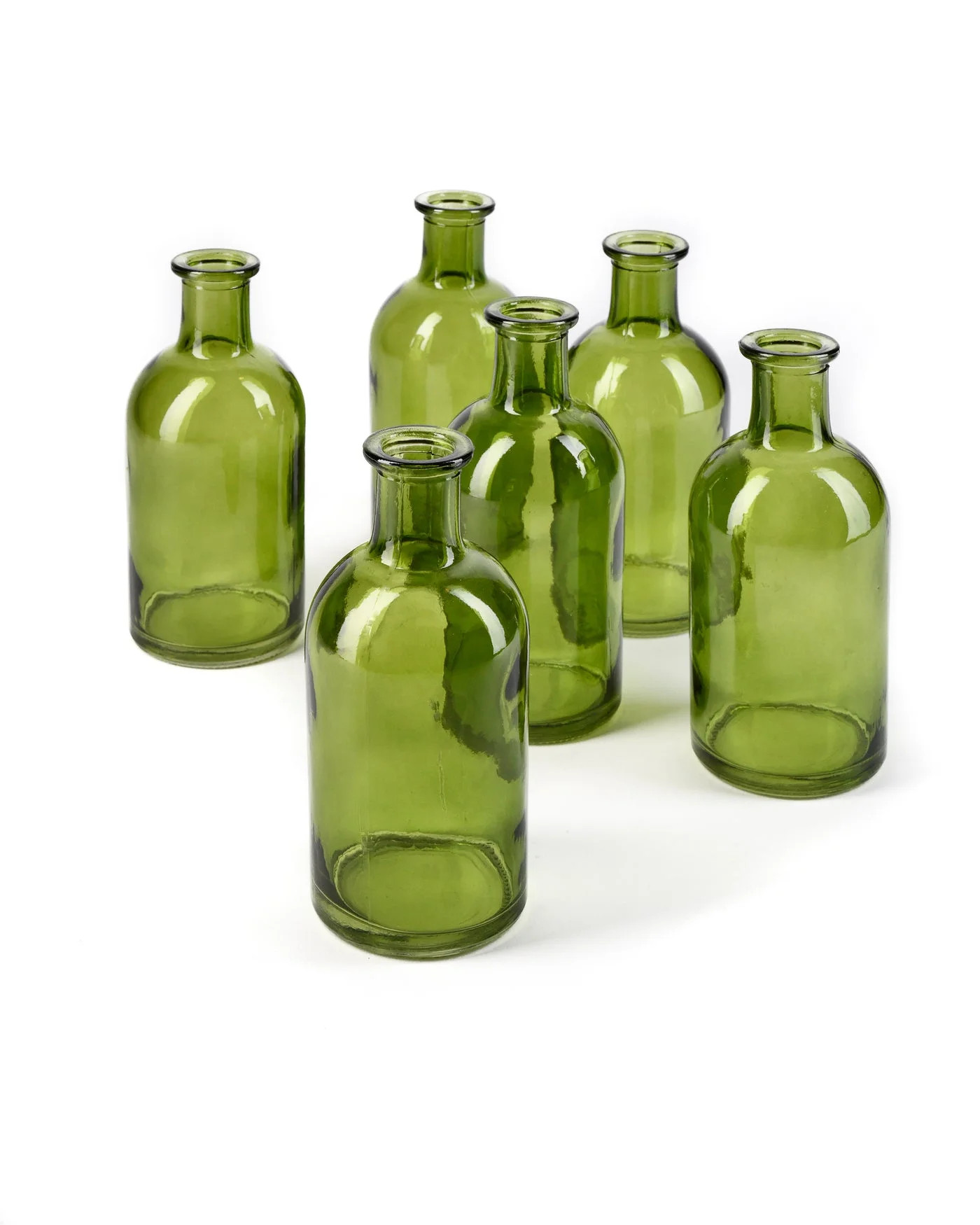 Serene Spaces Living Set of 6 Dark Green Bud Vases | Walmart (US)