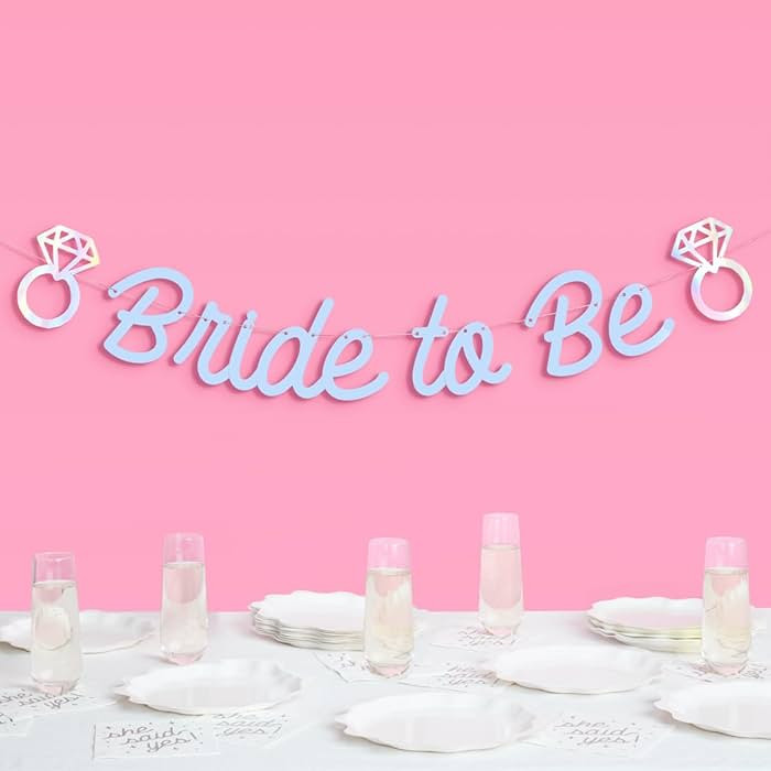 xo, Fetti Bride to Be Banner - Blue + Iridescent Foil, 4 Ft. | Bachelorette Garland, Engagement D... | Amazon (US)