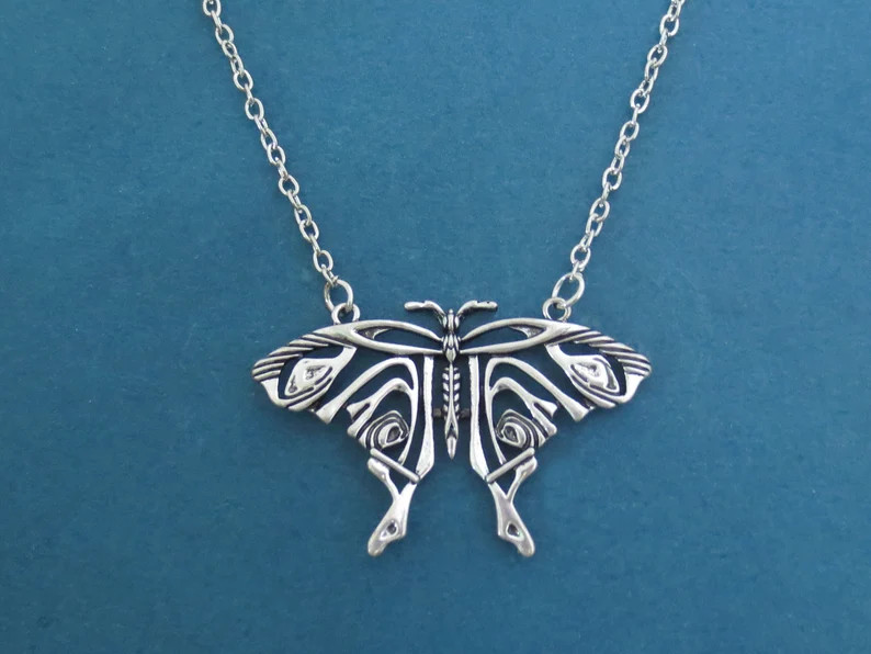 Silver Butterfly Necklace Antique Silver Adjustable Necklace - Etsy | Etsy (US)