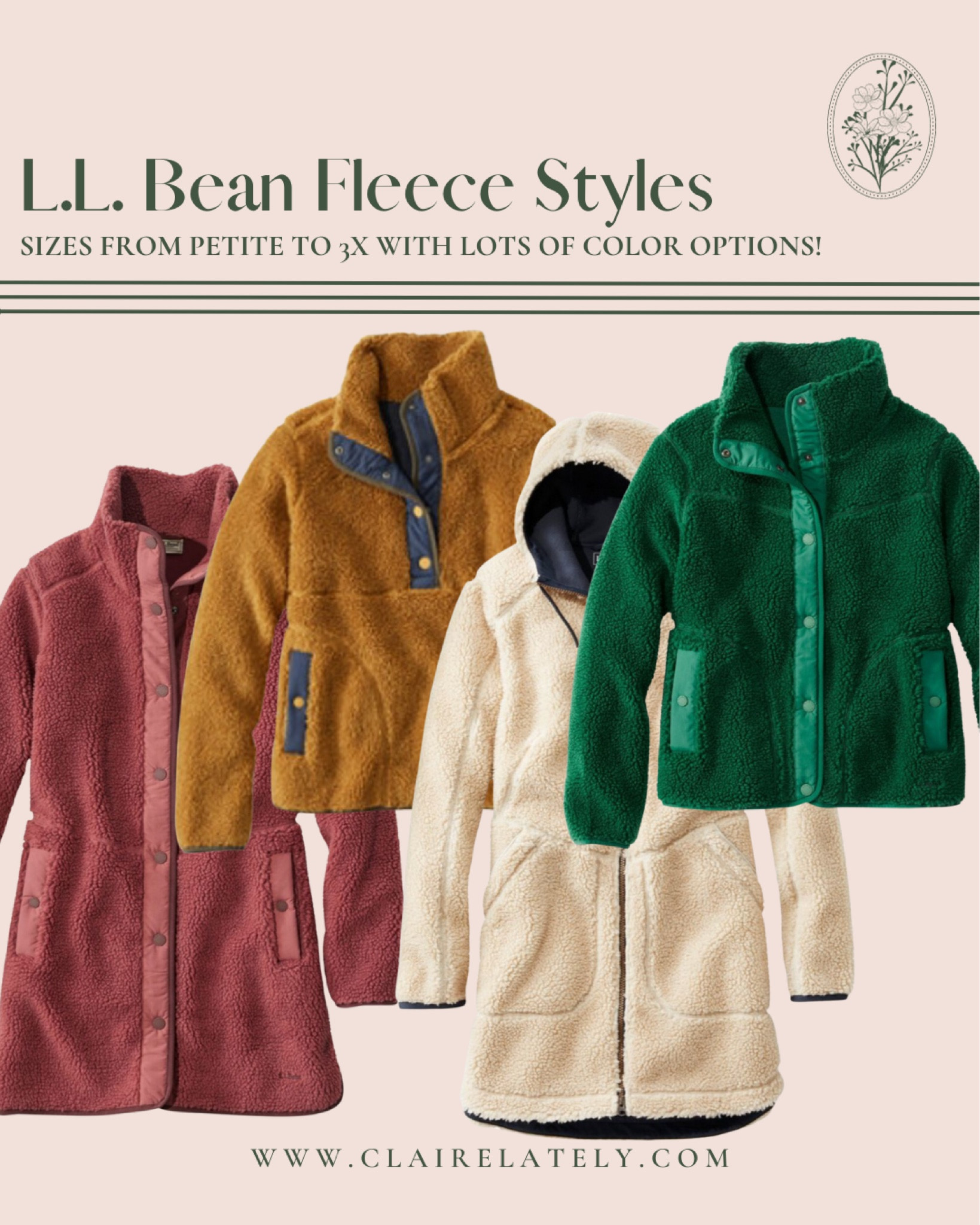 L.L. Bean Fleece Sherpa styles are affordable, quality, size inclusive from petite to 3x plus, and come in a variety of styles and colors you’re sure to find something that makes you feel incredible (and warm!) all season long. Love, Claire Lately 

Jacket, outerwear, teddy, Gift Ideas, Color and Pattern, 

#LTKGiftGuide #LTKSeasonal #LTKmidsize