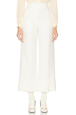 Valentino Crepe Couture Pant in Avorio - White. Size 38 (also in ). | FWRD 
