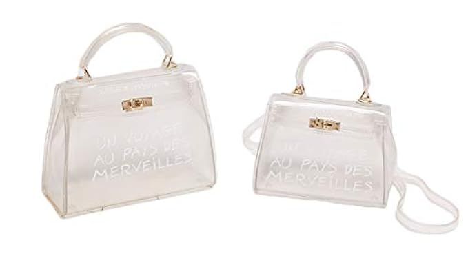Women's Clear Messenger Crossbody Shoulder Bag Jelly Candy Color Transparent PVC Handbag Purse | Amazon (CA)