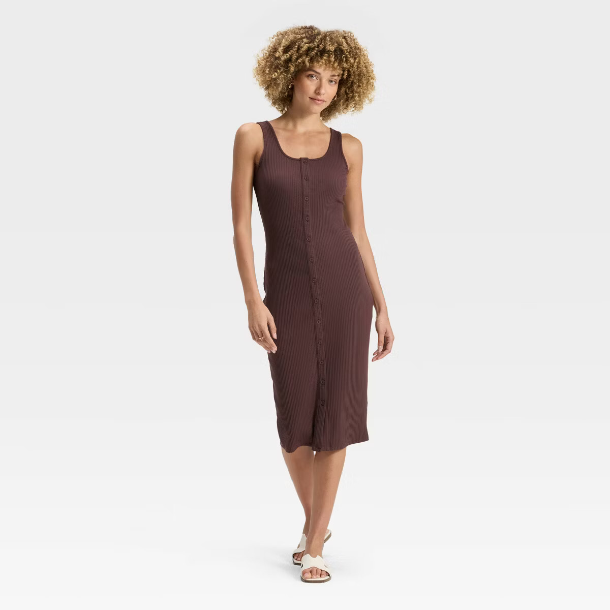 Women's Knit Button-Front Midi Dress - A New Day™ | Target