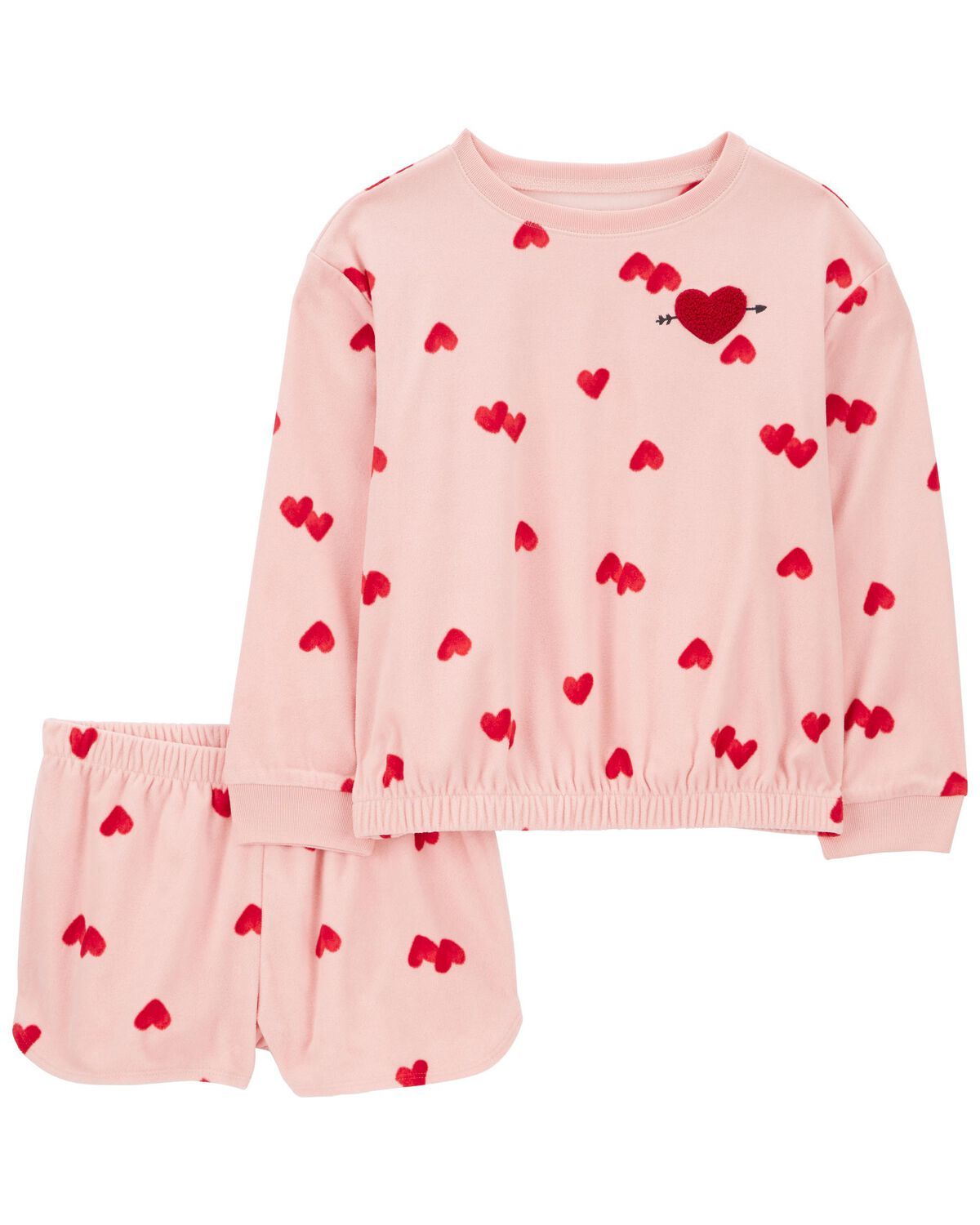 Pink Kid 2-Piece Heart Fleece Pajamas | carters.com | Carter's