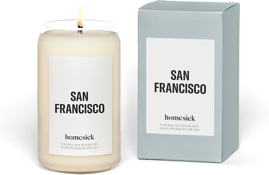 Homesick Premium Scented Candle, San Francisco - Scents of Coffee, Chocolate, 13.75 oz, 60-80 Hou... | Amazon (US)