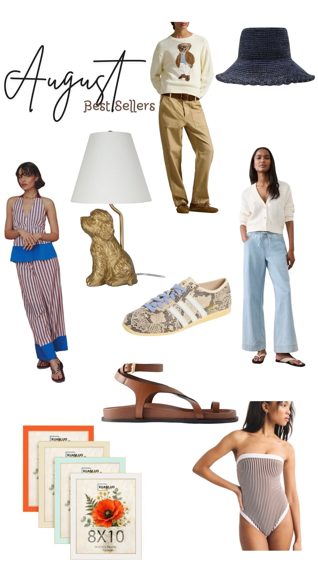 August Best Sellers

Rosie Assoulin x Target Halter Striped Babydoll Top & Wide Leg Pants, Polo Bear Crewneck Sweater, Tuckernuck Navy Lacey Hat, Adidas Japan Low Top Sneaker, Banana Republic Factory Wide-Leg Mid Rise Summerweight Pull-On Jean, A. Emery Jalen Slin Leather Flats, Seersucker Marina One-Piece Swim, Walmart Goldendoodle Lamp, Amazon 8x10 Picture Frames

#LTKSeasonal