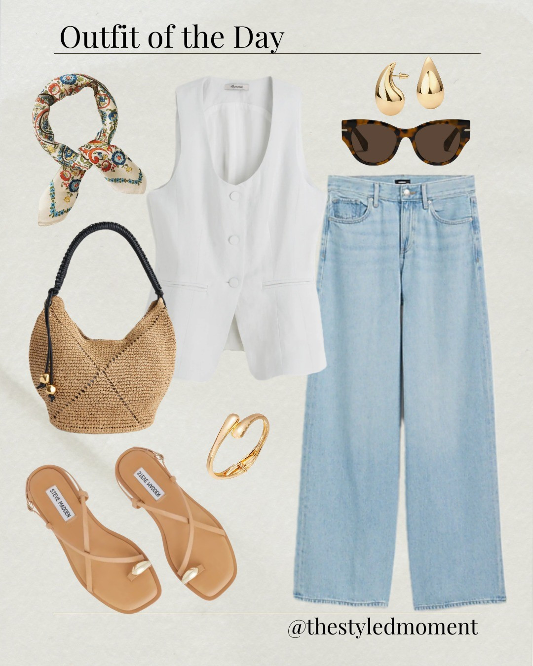 Summer date night outfitWide leg palazzo jeans, white button front vest

#LTKOver40 #LTKFindsUnder100 #LTKStyleTip