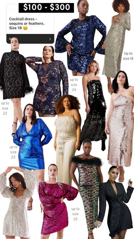 Size inclusive standard and plus size holiday sequin and feather dresses. All under $300 with coupon codes. 

#LTKHoliday #LTKstyletip #LTKcurves