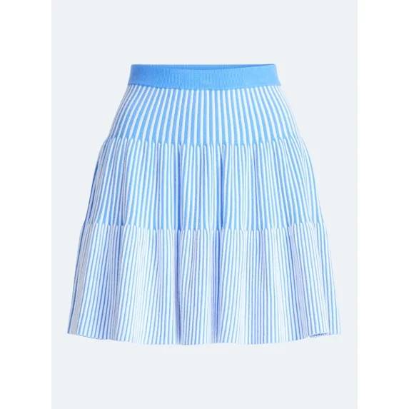 Free Assembly Women's and Women's Plus Ribbed Stitch Tiered Mini Skirt. Sizes XS-4X | Walmart (US)