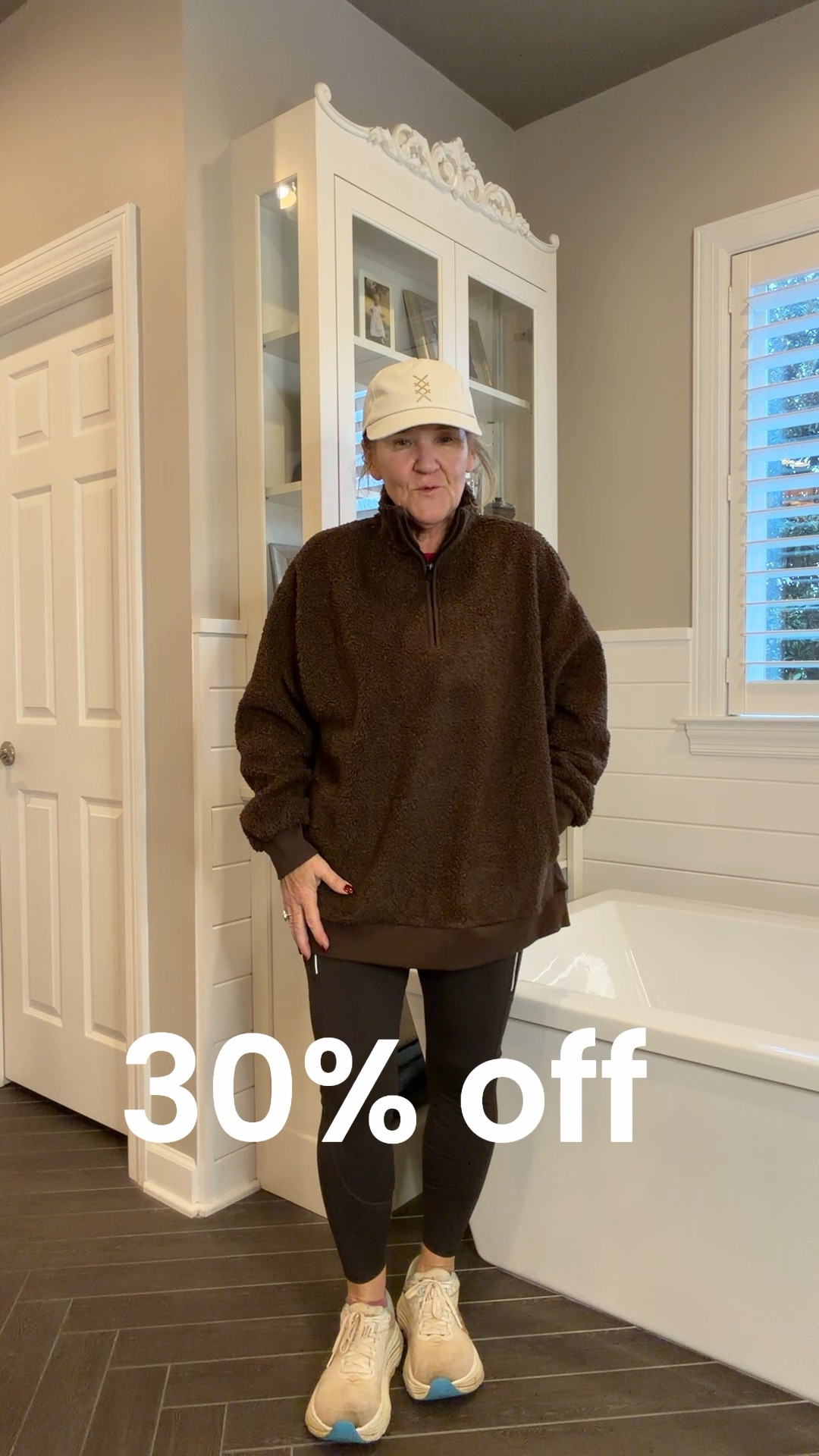 Athleta is 30% off. Cozy fleece and leggings  

They are my go to for pants for a travel capsule. True to size. I wear an 8 petite. 
Depending on the look and feel you want here’s my recommendations. 
Trouser is a bit more elevated and classic 
Endless pant is simple flattering and comfortable 
Venice jogger is more sporty but looks great 
Skyline barrel is modern but comfy and chic. 
Other @athleta faves linked too. 
Striped button down by since size medium 

#LTKTravel #LTKSaleAlert #LTKOver40

#LTKActive