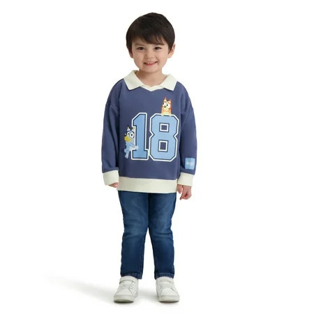 Bluey Toddler Boy Long Sleeve Rugby Shirt, Sizes 12M-5T | Walmart (US)