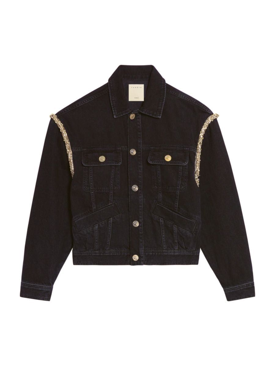 Paloma Faded Embellished Denim Jacket | Saks Fifth Avenue