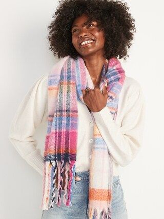 Soft-Brushed Printed Boucl� Scarf For Women | Old Navy (US)