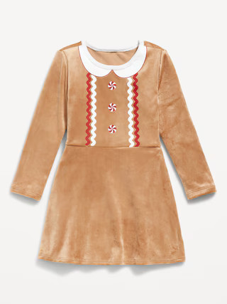 Long-Sleeve Fit and Flare Velour Holiday Dress for Toddler Girls | Old Navy (US)