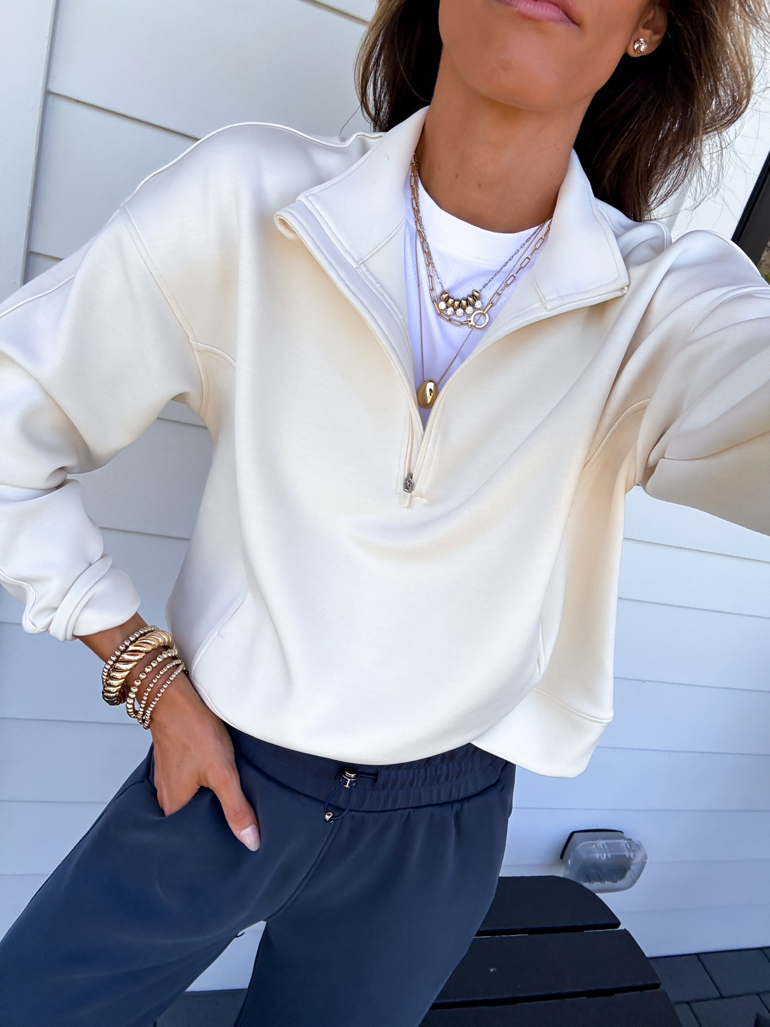 Wearing xsmall pants and pullover. Both are buttery soft! 

#LTKfitnessgoals #LTKTravel #LTKmomlife