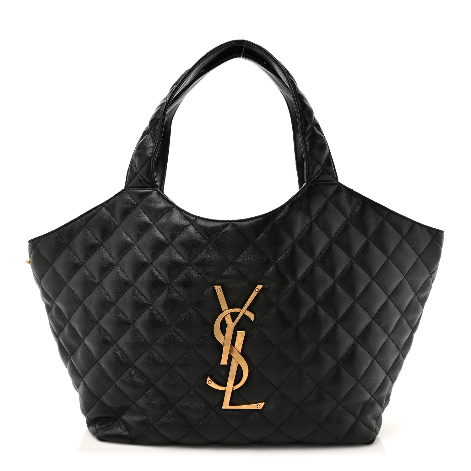 Lambskin Quilted Medium Icare Shopping Tote Black | FASHIONPHILE (US)