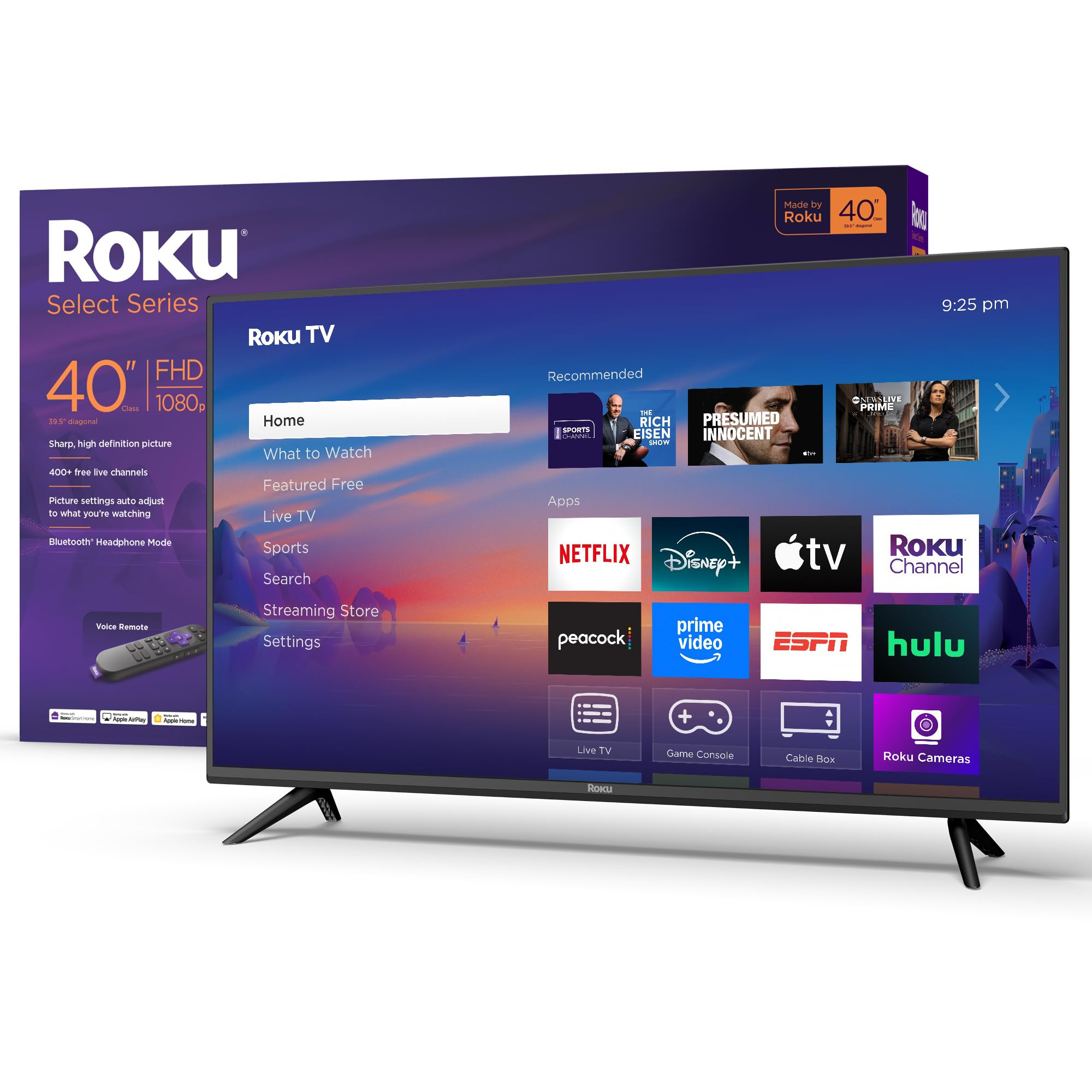 Roku Smart TV 2025 – 40-Inch Select Series, 1080p Full HD TV – RokuTV with Voice Remote – Flat Screen LED Television with Wi-Fi for Streaming Live Local News, Sports, Family Entertainment | Amazon (US)