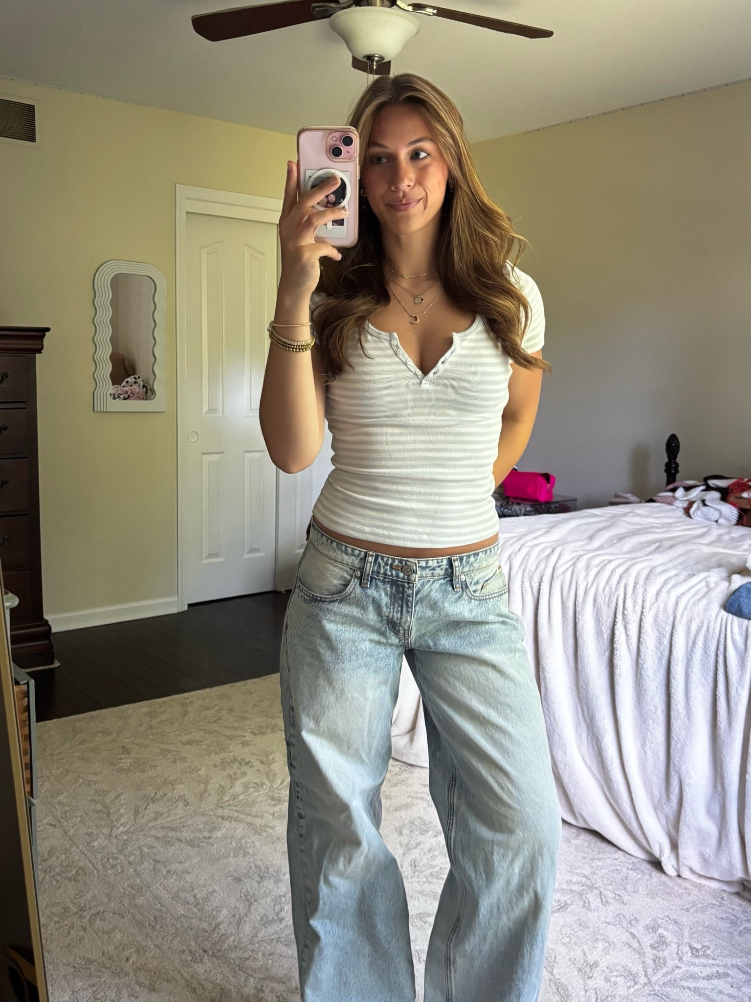 Cute summer outfit idea with light wash jeans
#stripes #denim #summeroutfits

#LTKootd #LTKSaleAlert #LTKdayinmylife