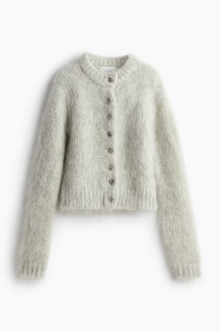 H & M - Mohair-blend cardigan - Grey | H&M (UK, MY, IN, SG, PH, TW, HK)