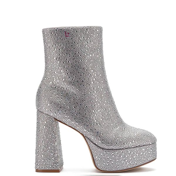 Dolly Crystal Boot In Gray Suede | Larroude