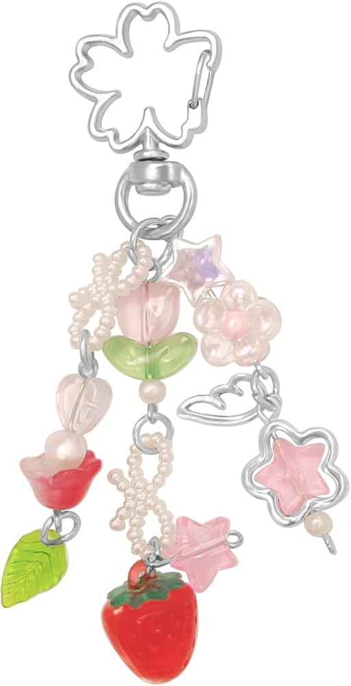 AGEN KGEN Aesthetic Y2K keychains Cute Butterfly Star Strawberry Bear Guitar Keychains Charms for... | Amazon (US)